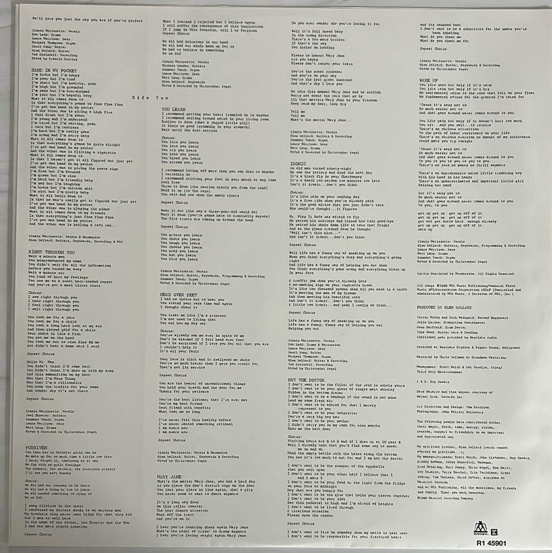 Alanis Morissette – Jagged Little Pill (2012 Reissue, 180g Vinyl) - Ultrasonic Cleaned