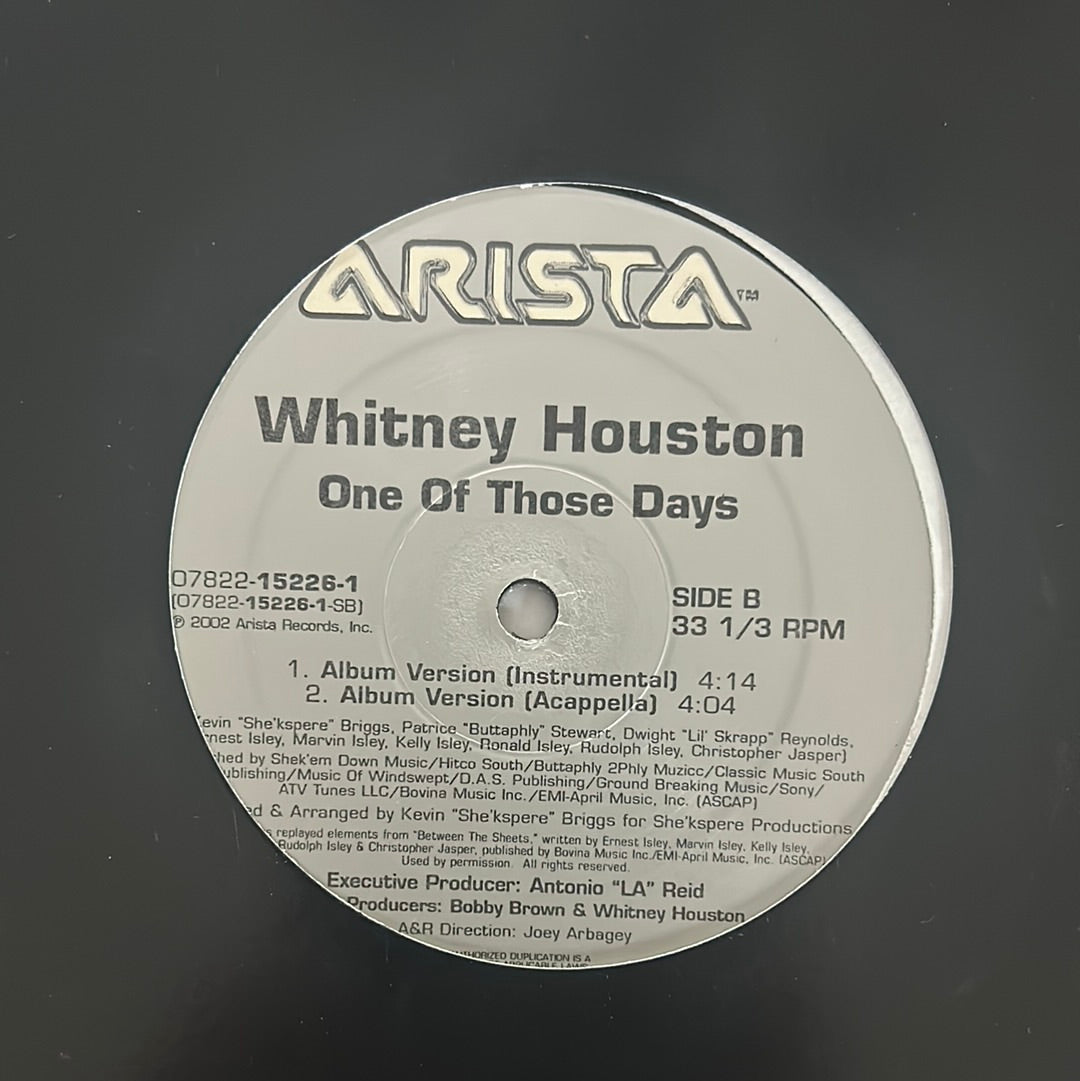 Whitney Houston - One Of Those Days (12" Single)