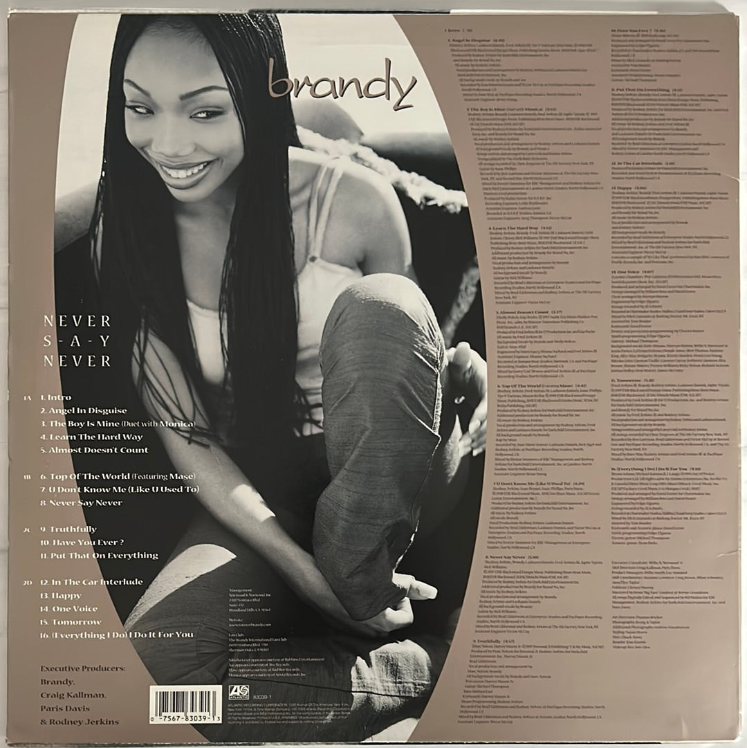 Brandy - Never Say Never (1998 US Original) - Ultrasonic Cleaned