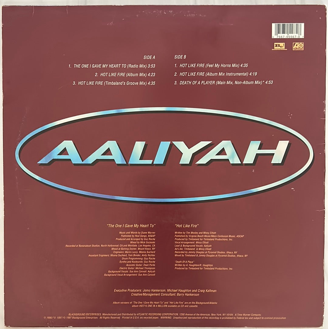 Aaliyah ‎– The One I Gave My Heart To / Hot Like Fire - 12" Single (1997 US Original Press)